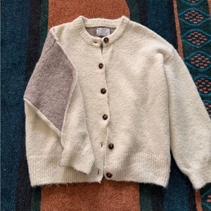 ASOS Cream and Brown Button-Up Cardigan